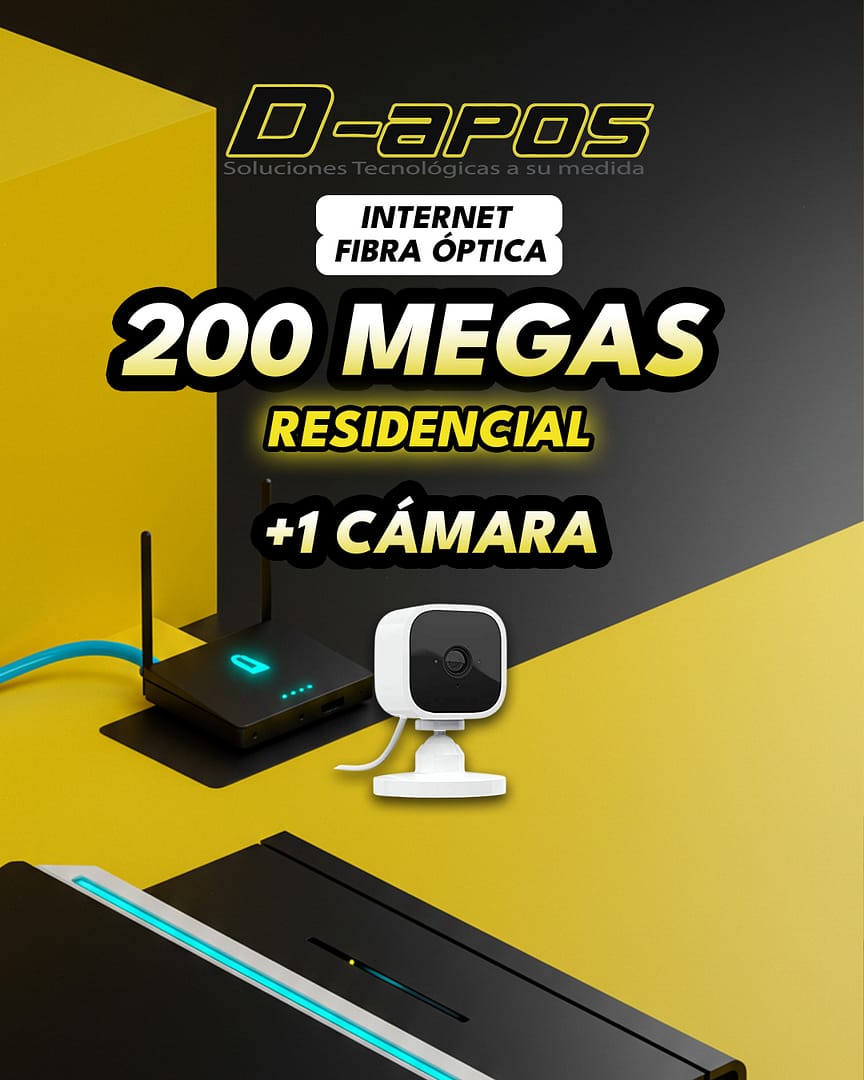 Conexión de fibra óptica simétrica de alta velocidad con cámara de seguridad incluida